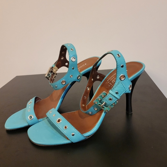 Couture Donald J Pilner Turquoise Heels Size 7 - Picture 1 of 2